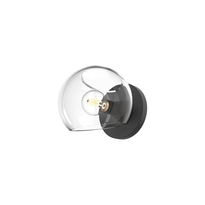 Alora WV548006MBCL One Light Vanity, Clear Glass/Matte Black
