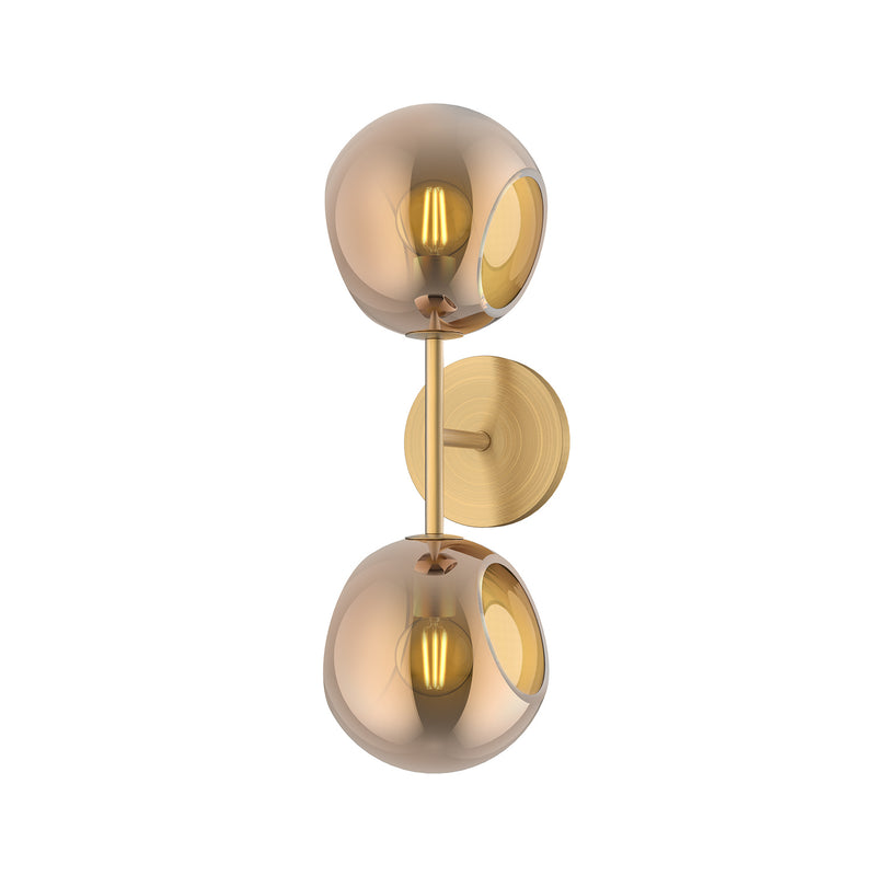 Alora WV548217BGCP Two Light Vanity, Brushed Gold/Copper Glass