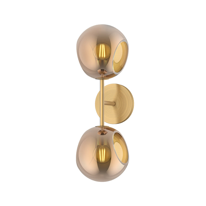 Alora WV548217BGCP Two Light Vanity, Brushed Gold/Copper Glass