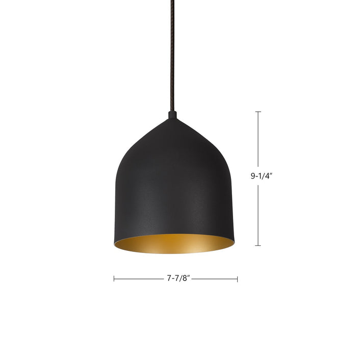 Kuzco Lighting 49108-BK/GD One Light Pendant, Black/Gold