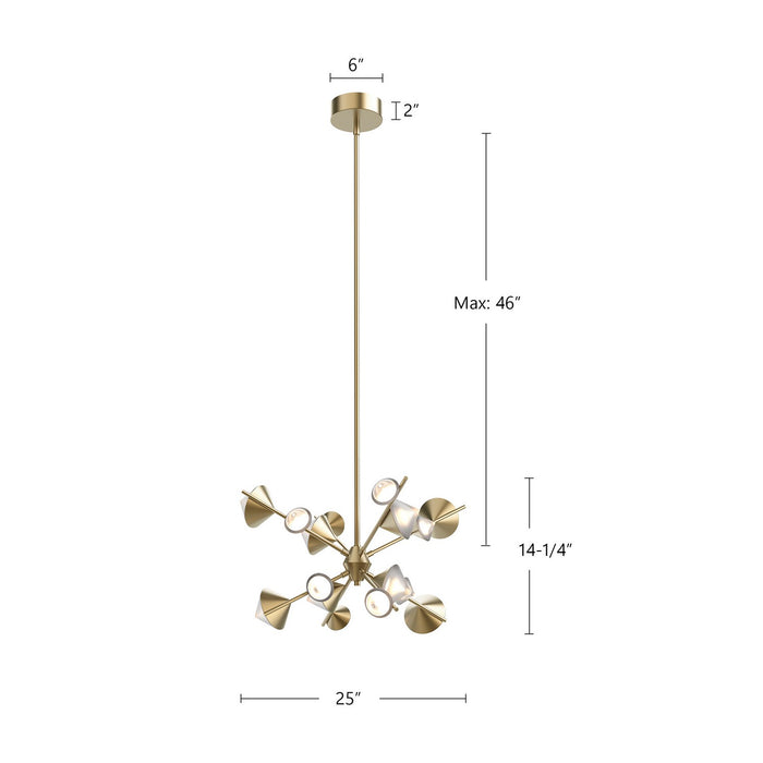 Kuzco Lighting CH50825-BG LED Pendant, Brushed Gold