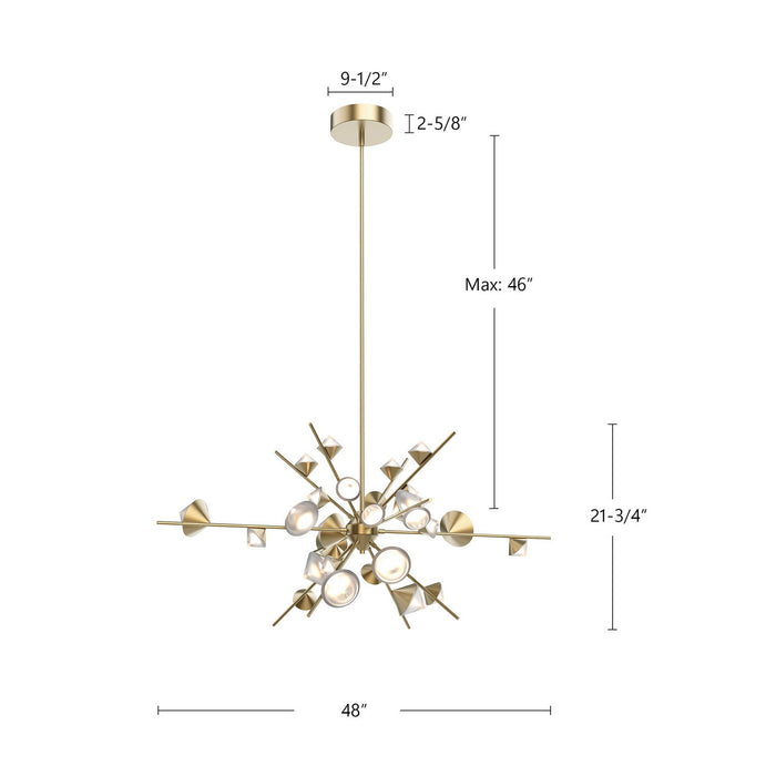 Kuzco Lighting CH50848-BG LED Pendant, Brushed Gold