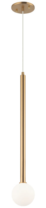 Matteo Lighting C63101AG One Light Pendant, Aged Gold Brass