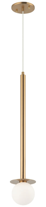 Matteo Lighting C63101AG One Light Pendant, Aged Gold Brass