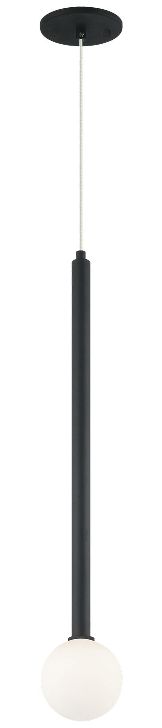 Matteo Lighting C63101MB One Light Pendant, Matte Black