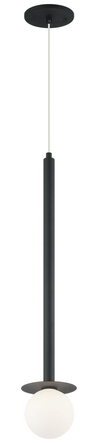 Matteo Lighting C63101MB One Light Pendant, Matte Black