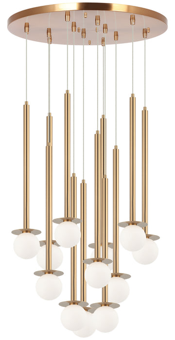 Matteo Lighting C63112AG 12 Light Chandelier, Aged Gold Brass