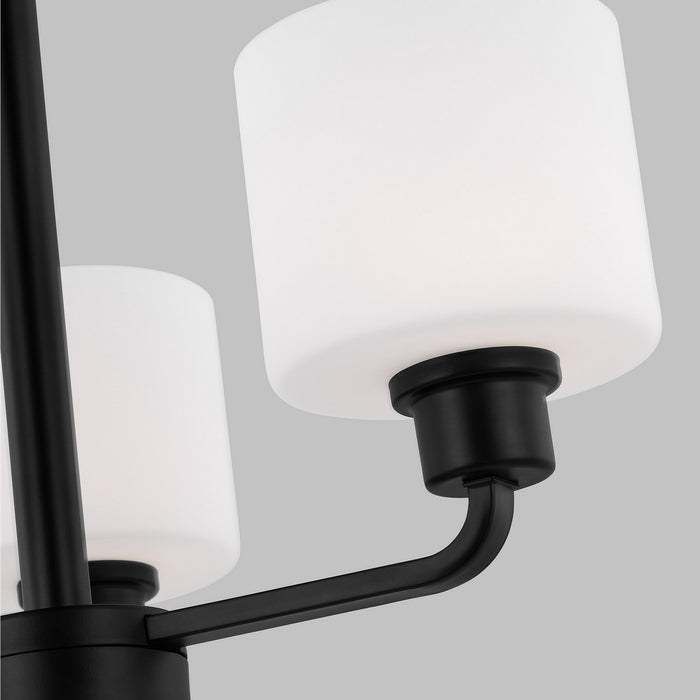 Generation Lighting 3128803EN3-112 Three Light Chandelier, Midnight Black