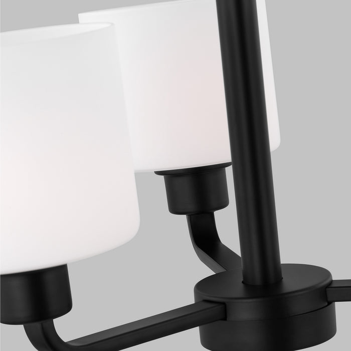 Generation Lighting 3128803EN3-112 Three Light Chandelier, Midnight Black