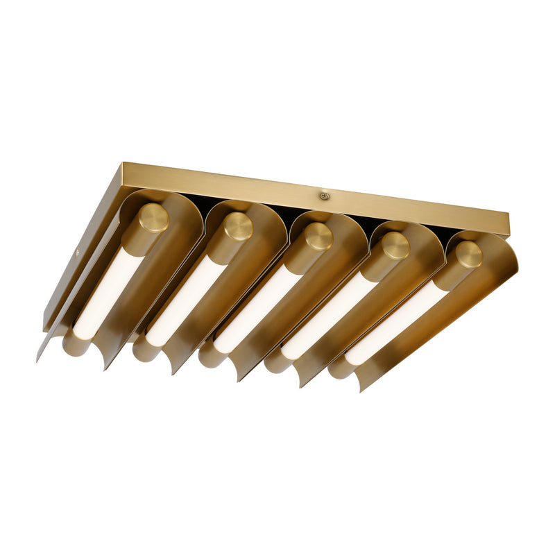 Visual Comfort Studio KF1095BBS LED Flush Mount, Burnished Brass