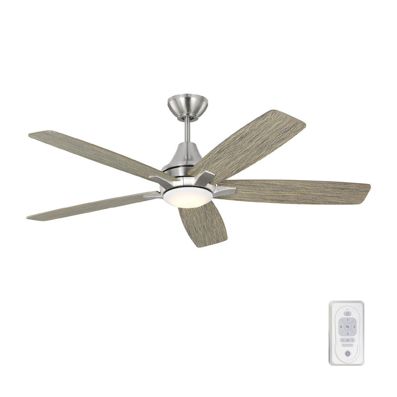Generation Lighting 5LWDR52BSLGD 52" Ceiling Fan, Brushed Steel