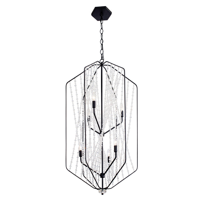 Varaluz 321F06CB Six Light Foyer Pendant, Carbon