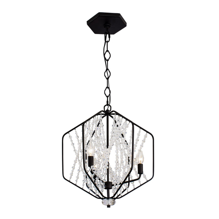 Varaluz 321P03CB Three Light Pendant, Carbon