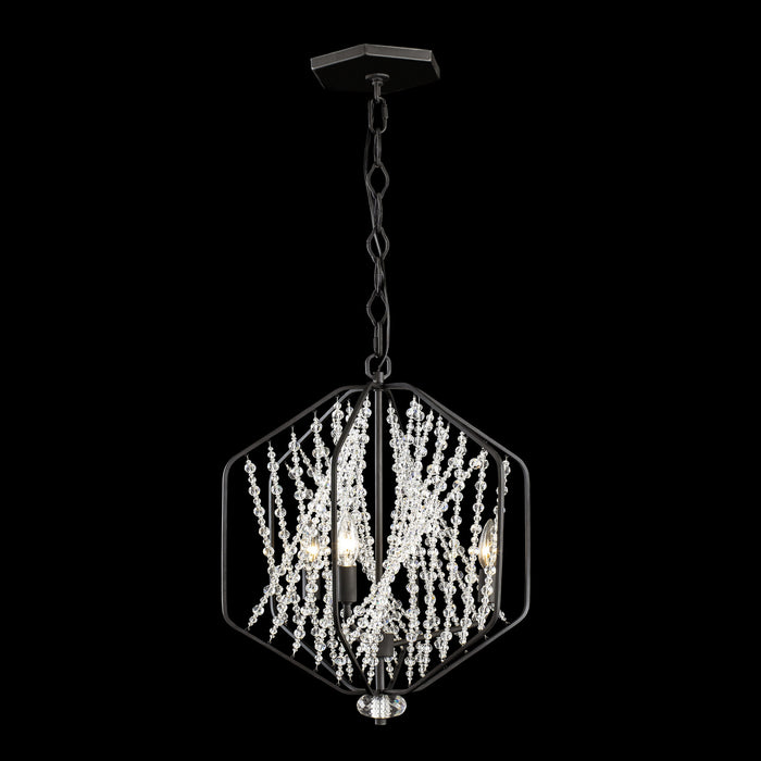 Varaluz 321P03CB Three Light Pendant, Carbon