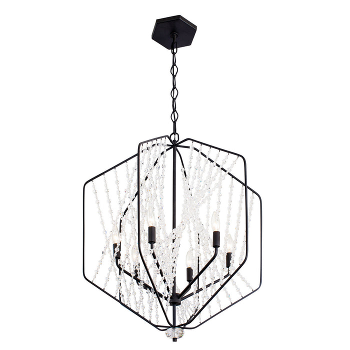 Varaluz 321P06CB Six Light Pendant, Carbon