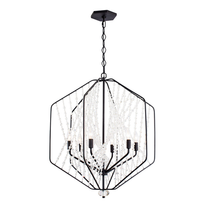 Varaluz 321P06CB Six Light Pendant, Carbon