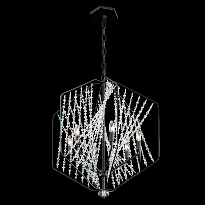 Varaluz 321P06CB Six Light Pendant, Carbon