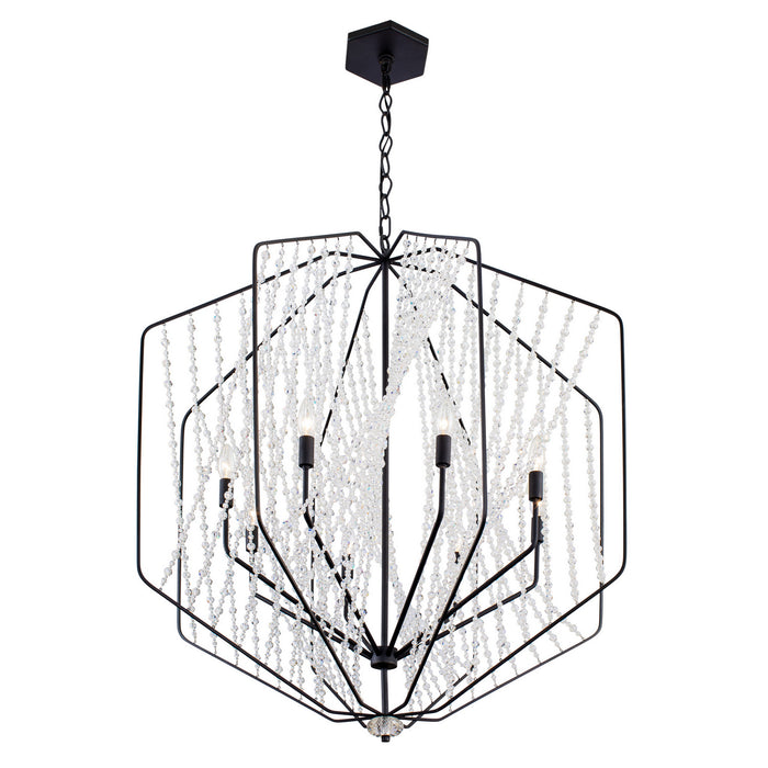 Varaluz 321P08CB Eight Light Pendant, Carbon
