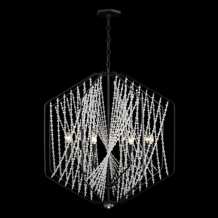 Varaluz 321P08CB Eight Light Pendant, Carbon