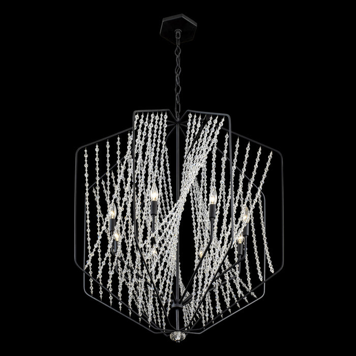 Varaluz 321P08CB Eight Light Pendant, Carbon