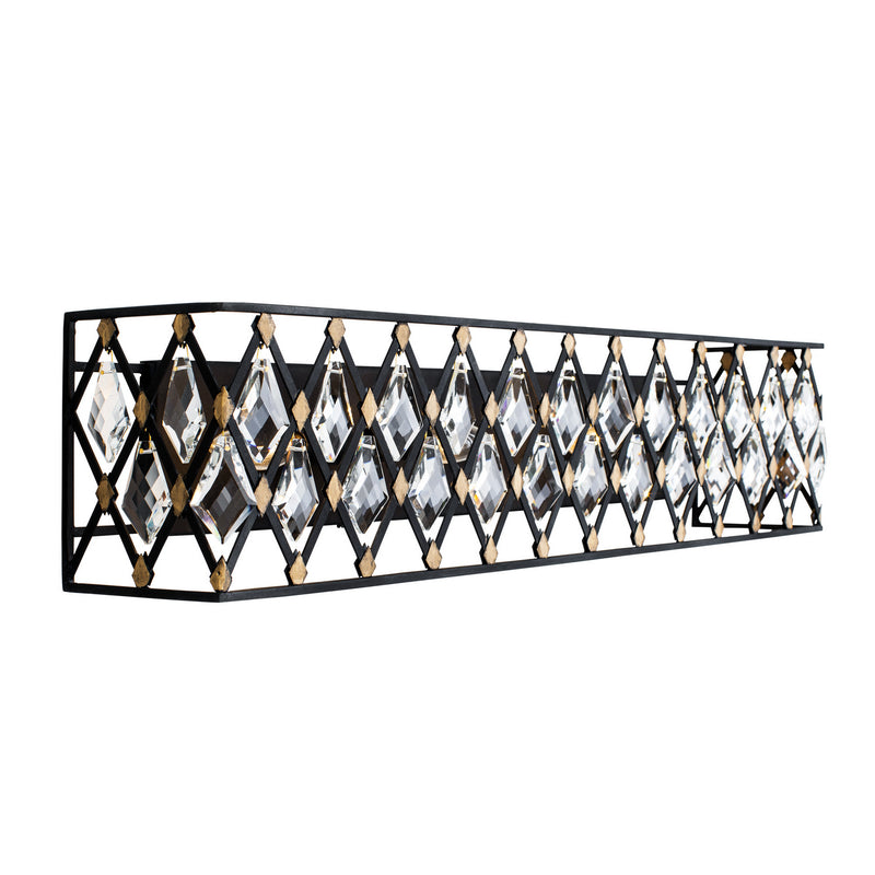 Varaluz 345B04CBHG Four Light Bath, Carbon/Havana Gold