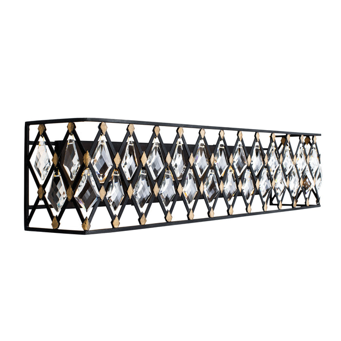 Varaluz 345B04CBHG Four Light Bath, Carbon/Havana Gold