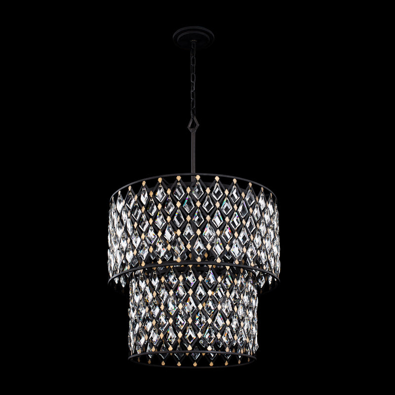 Varaluz 345C07CBHG Seven Light Chandelier, Carbon/Havana Gold
