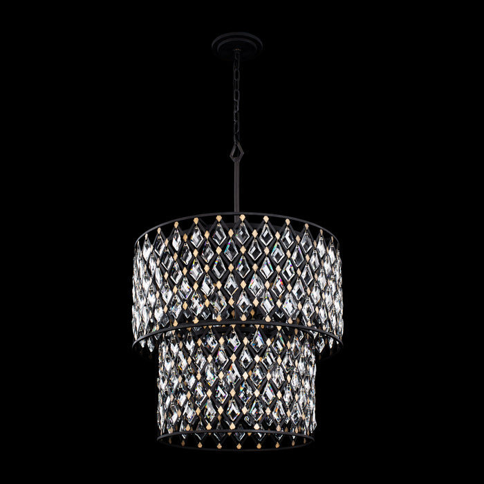 Varaluz 345C07CBHG Seven Light Chandelier, Carbon/Havana Gold