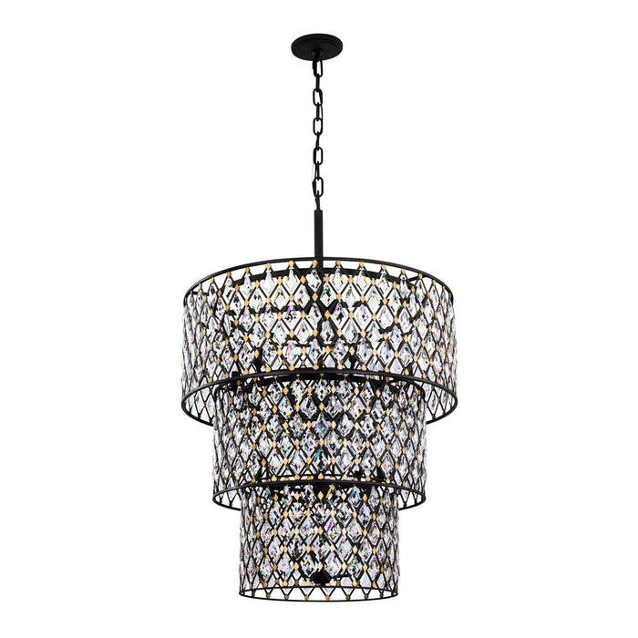 Varaluz 345C13CBHG 13 Light Chandelier, Carbon/Havana Gold