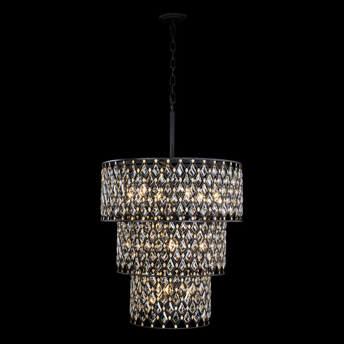 Varaluz 345C13CBHG 13 Light Chandelier, Carbon/Havana Gold