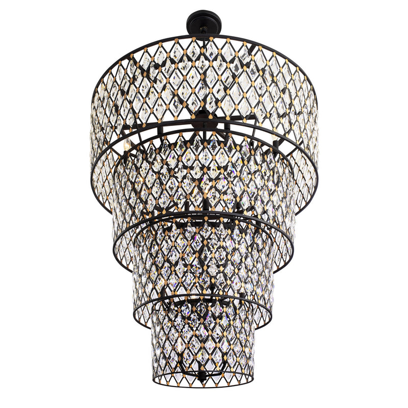 Varaluz 345C21CBHG 21 Light Chandelier, Carbon/Havana Gold