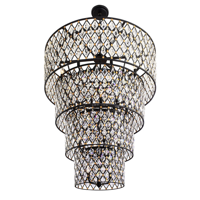 Varaluz 345C21CBHG 21 Light Chandelier, Carbon/Havana Gold