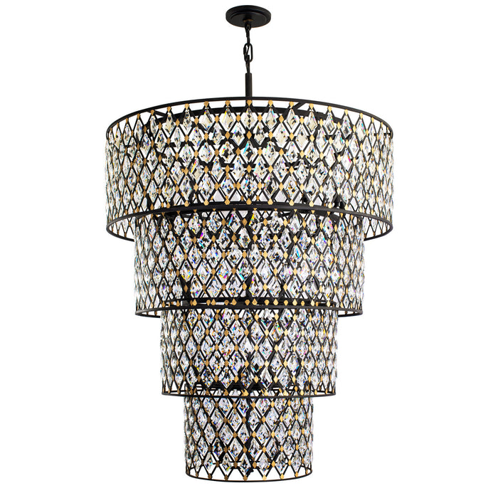 Varaluz 345C21CBHG 21 Light Chandelier, Carbon/Havana Gold