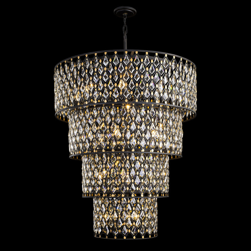 Varaluz 345C21CBHG 21 Light Chandelier, Carbon/Havana Gold