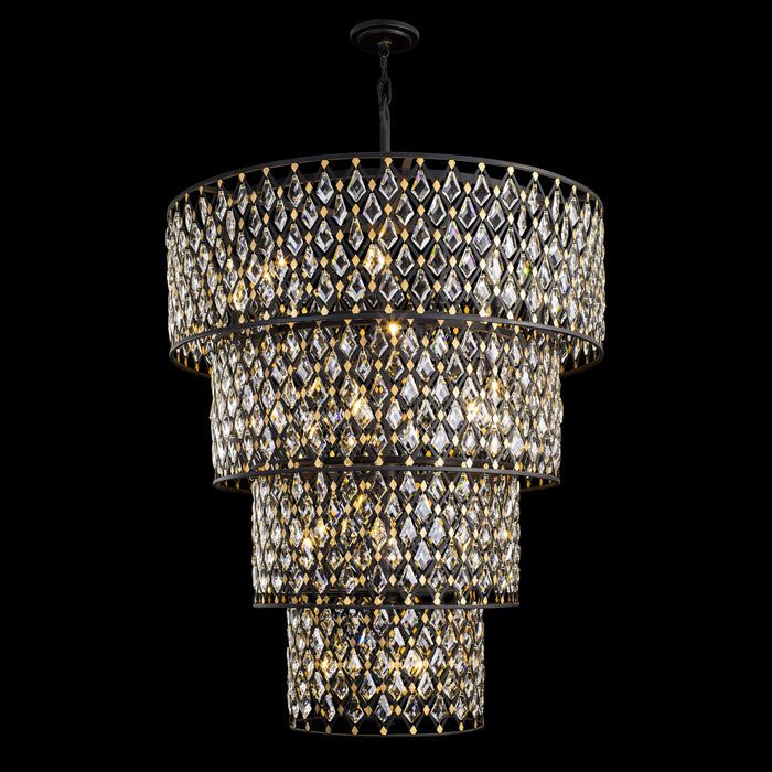 Varaluz 345C21CBHG 21 Light Chandelier, Carbon/Havana Gold
