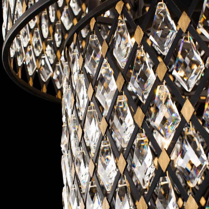 Varaluz 345C21CBHG 21 Light Chandelier, Carbon/Havana Gold