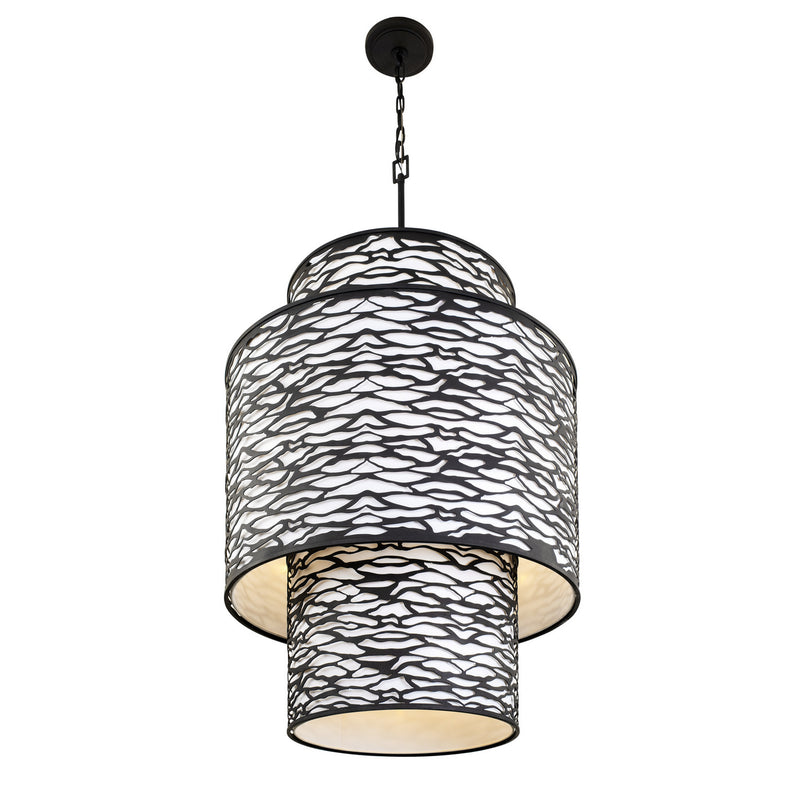 Varaluz 348F16CB 16 Light Foyer Pendant, Carbon Black