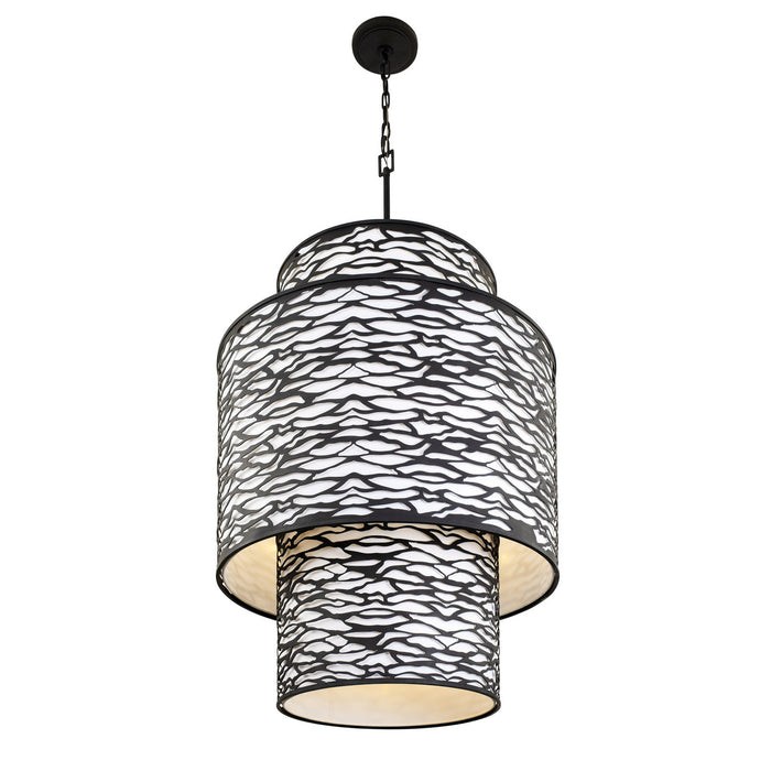 Varaluz 348F16CB 16 Light Foyer Pendant, Carbon Black