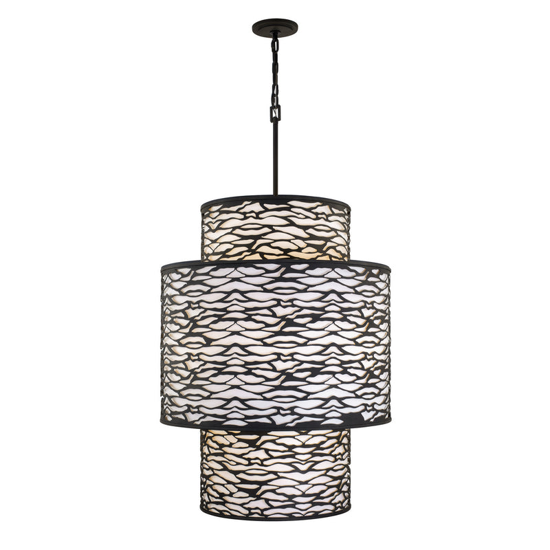 Varaluz 348F16CB 16 Light Foyer Pendant, Carbon Black