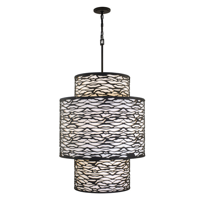 Varaluz 348F16CB 16 Light Foyer Pendant, Carbon Black
