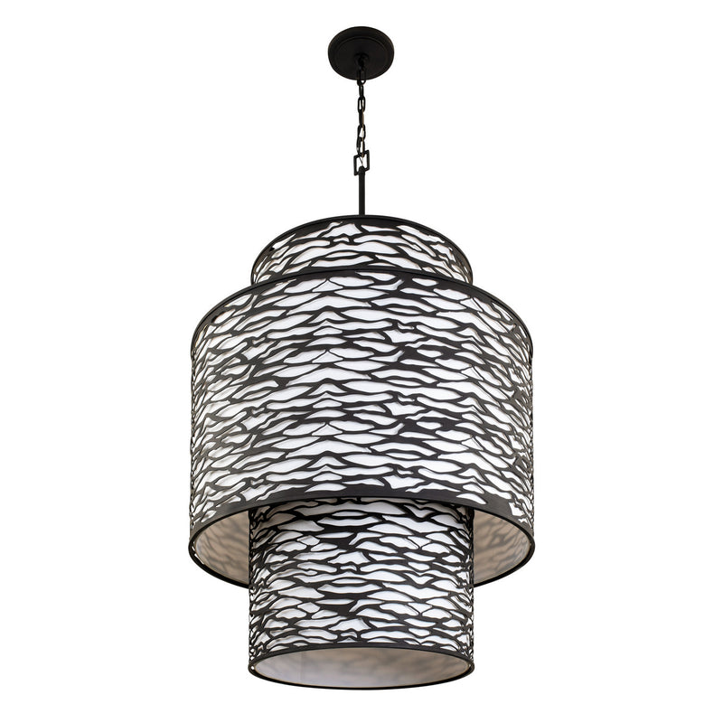 Varaluz 348F16CB 16 Light Foyer Pendant, Carbon Black