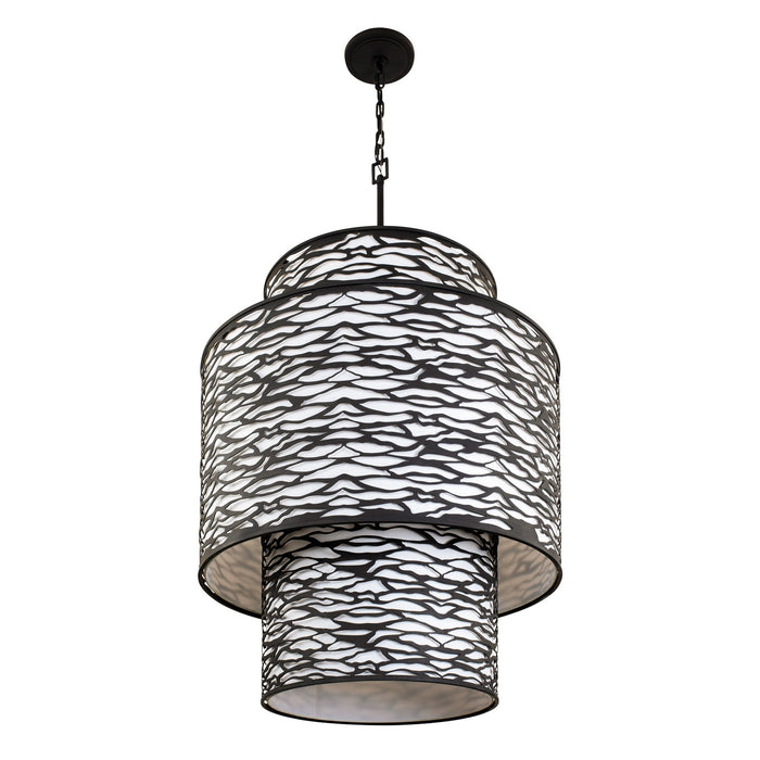 Varaluz 348F16CB 16 Light Foyer Pendant, Carbon Black