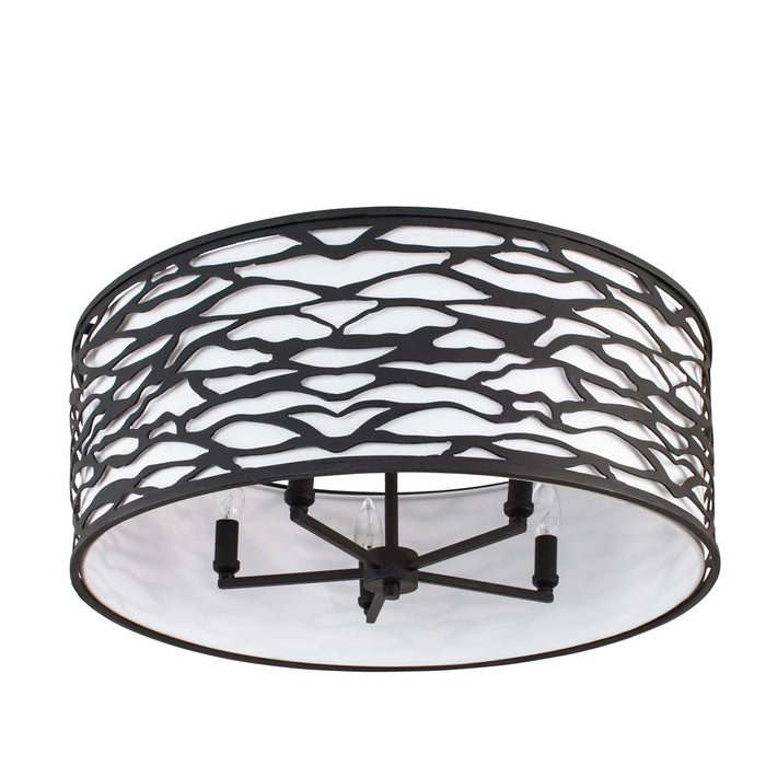 Varaluz 348S05CB Five Light Convertible Semi-Flush/Pendant, Carbon