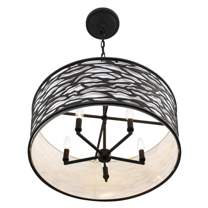 Varaluz 348S05CB Five Light Convertible Semi-Flush/Pendant, Carbon