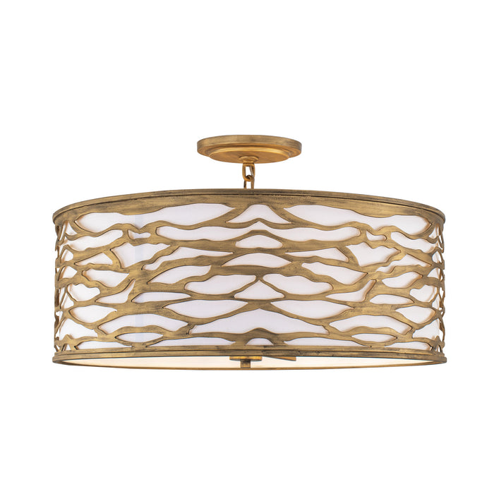 Varaluz 348S05HG Five Light Convertible Semi-Flush/Pendant, Havana Gold