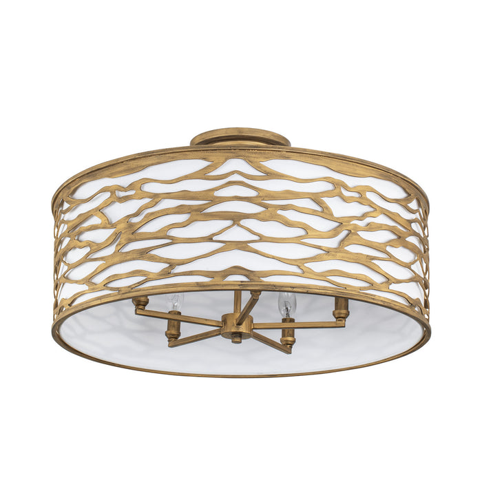 Varaluz 348S05HG Five Light Convertible Semi-Flush/Pendant, Havana Gold