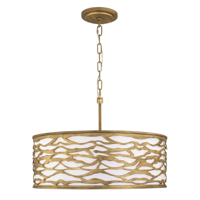 Varaluz 348S05HG Five Light Convertible Semi-Flush/Pendant, Havana Gold