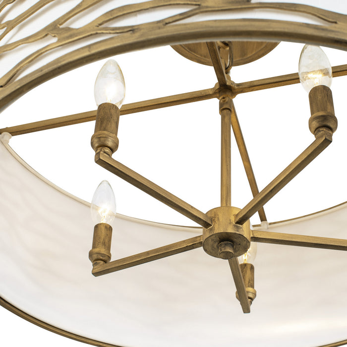 Varaluz 348S05HG Five Light Convertible Semi-Flush/Pendant, Havana Gold