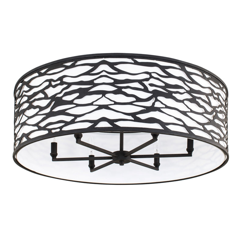 Varaluz 348S06CB Six Light Convertible Semi-Flush/Pendant, Carbon