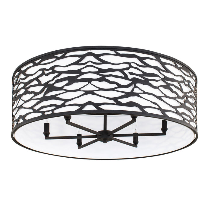 Varaluz 348S06CB Six Light Convertible Semi-Flush/Pendant, Carbon